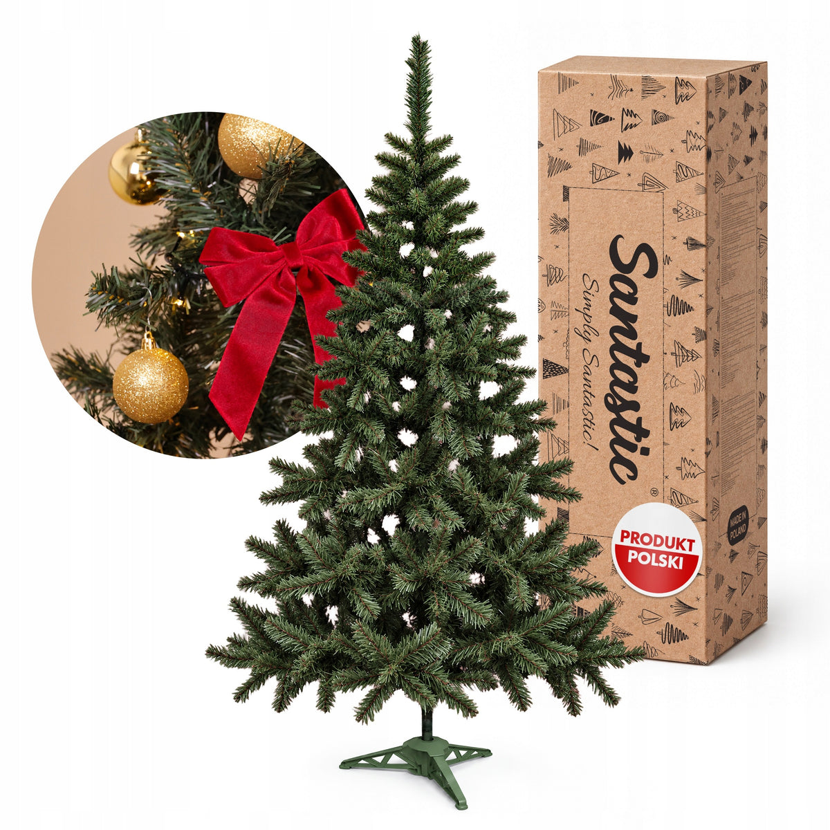 ARTIFICIAL CHRISTMAS TREE like a living FIR 180 dense STAND Christmas tree Poland