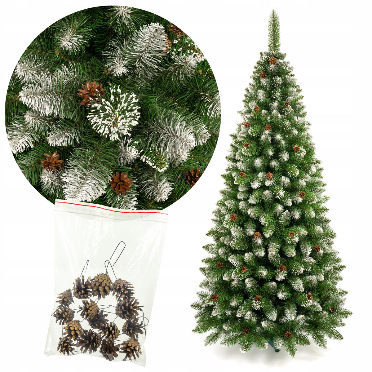 ARTIFICIAL CHRISTMAS TREE on stand 220 cm diamond pine MANUFACTURER