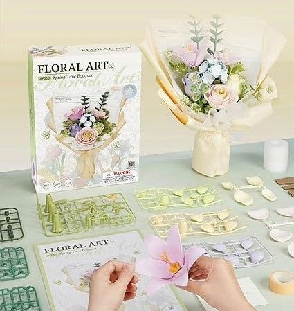 ARTIFICIAL FLOWERS BOUQUET FLOWERS BLOCKS PUZZLE 3D FOR VALENTINE'S DAY WOMEN Brand no brand