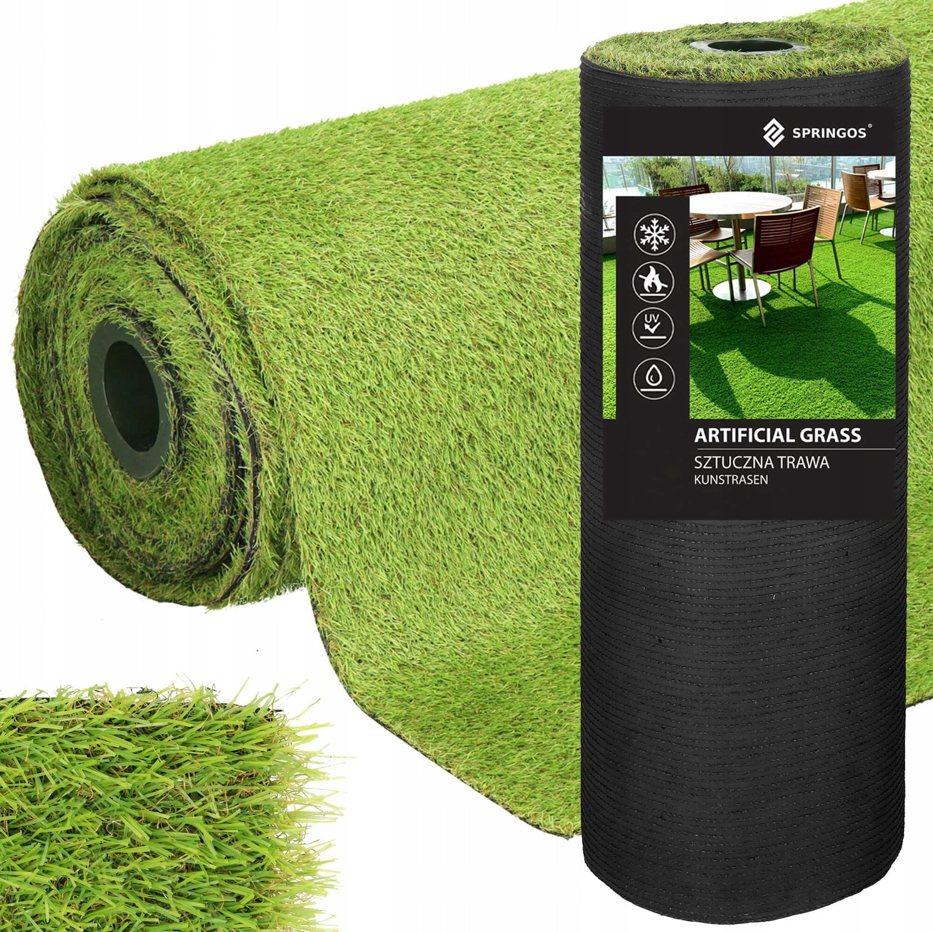 ARTIFICIAL GRASS 20mm GREEN CARPET WITH ROLL 4m x 1mb. BALCONY TERRACE GARDEN Length 1 m