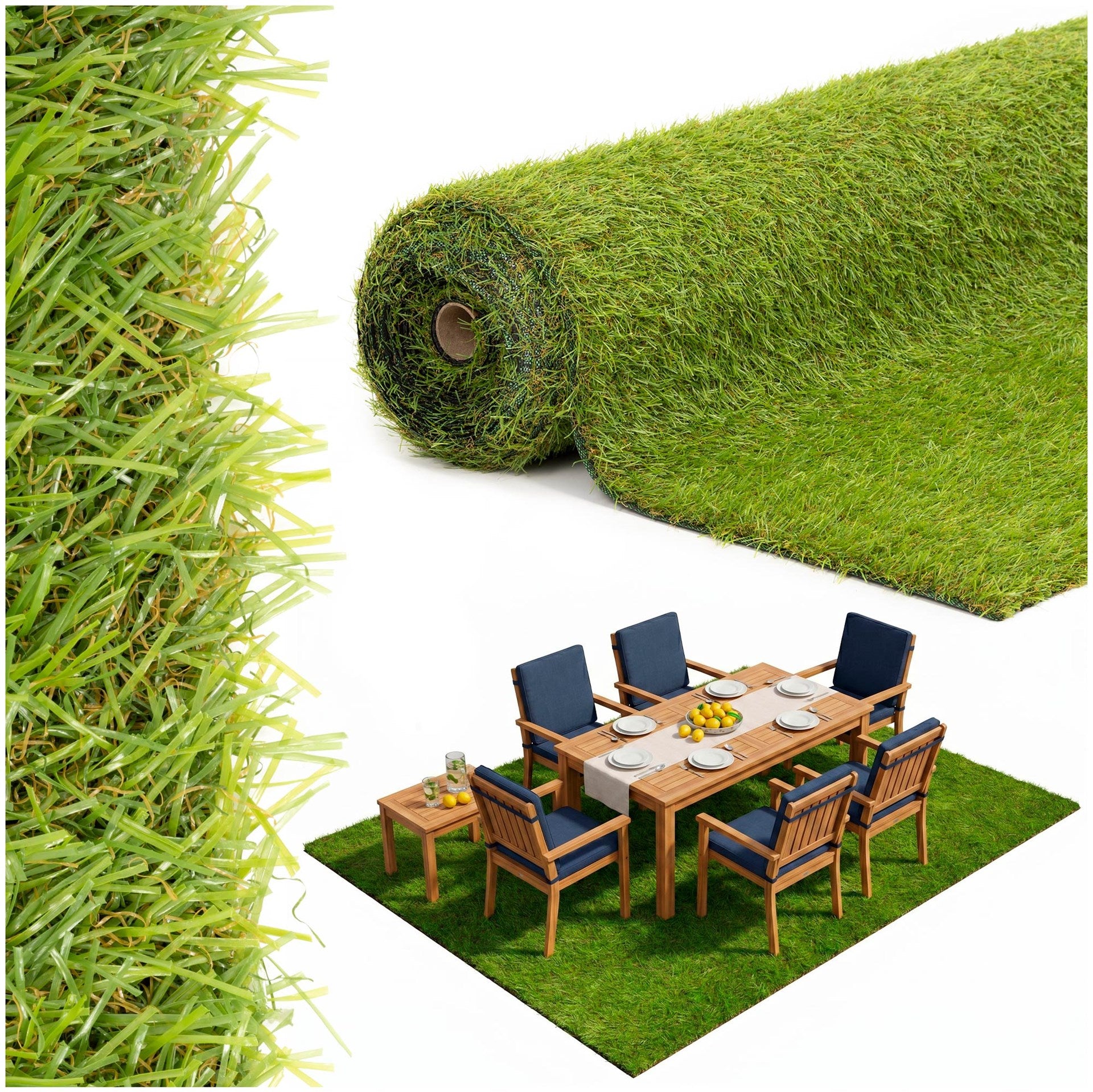 ARTIFICIAL GRASS 20mm GREEN ROLL CARPET 1x5 M BALCONY TERRACE GARDEN Length 5 m