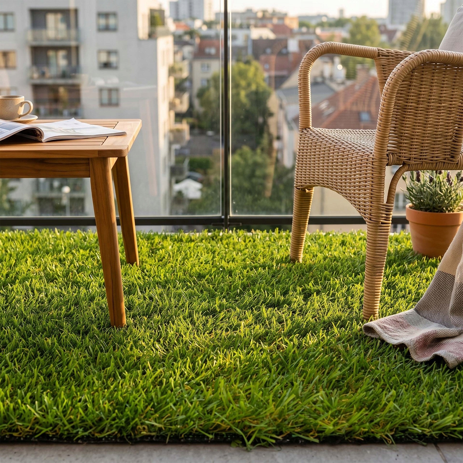 ARTIFICIAL GRASS 20mm GREEN ROLL CARPET 2m x 1mb. BALCONY TERRACE GARDEN Number of m² offered 2 m²