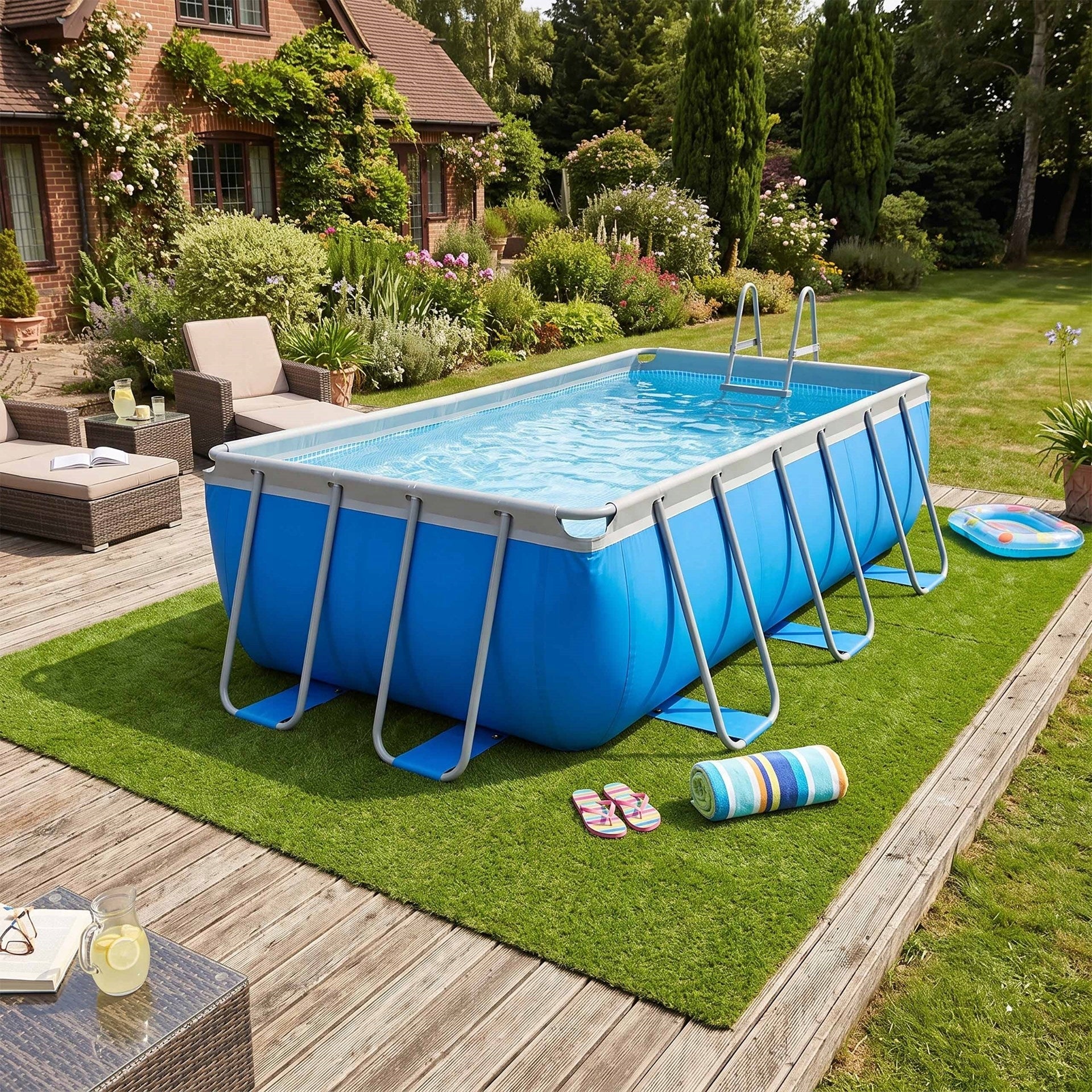 ARTIFICIAL GRASS 20mm GREEN ROLL CARPET 2m x 1mb. BALCONY TERRACE GARDEN Packaging status original