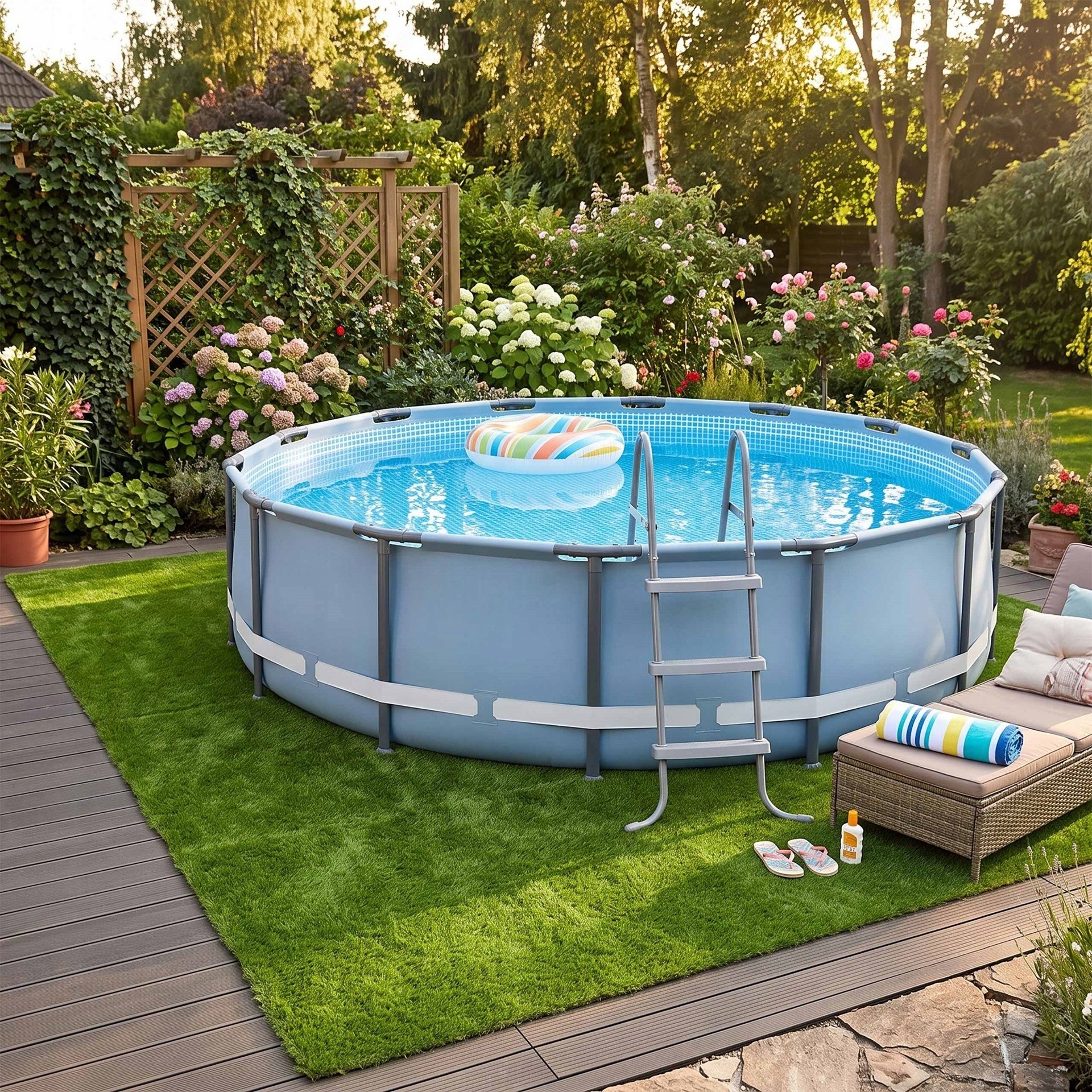 ARTIFICIAL GRASS 45mm GREEN ROLL CARPET 1m x 1mb. BALCONY TERRACE GARDEN Packaging status original