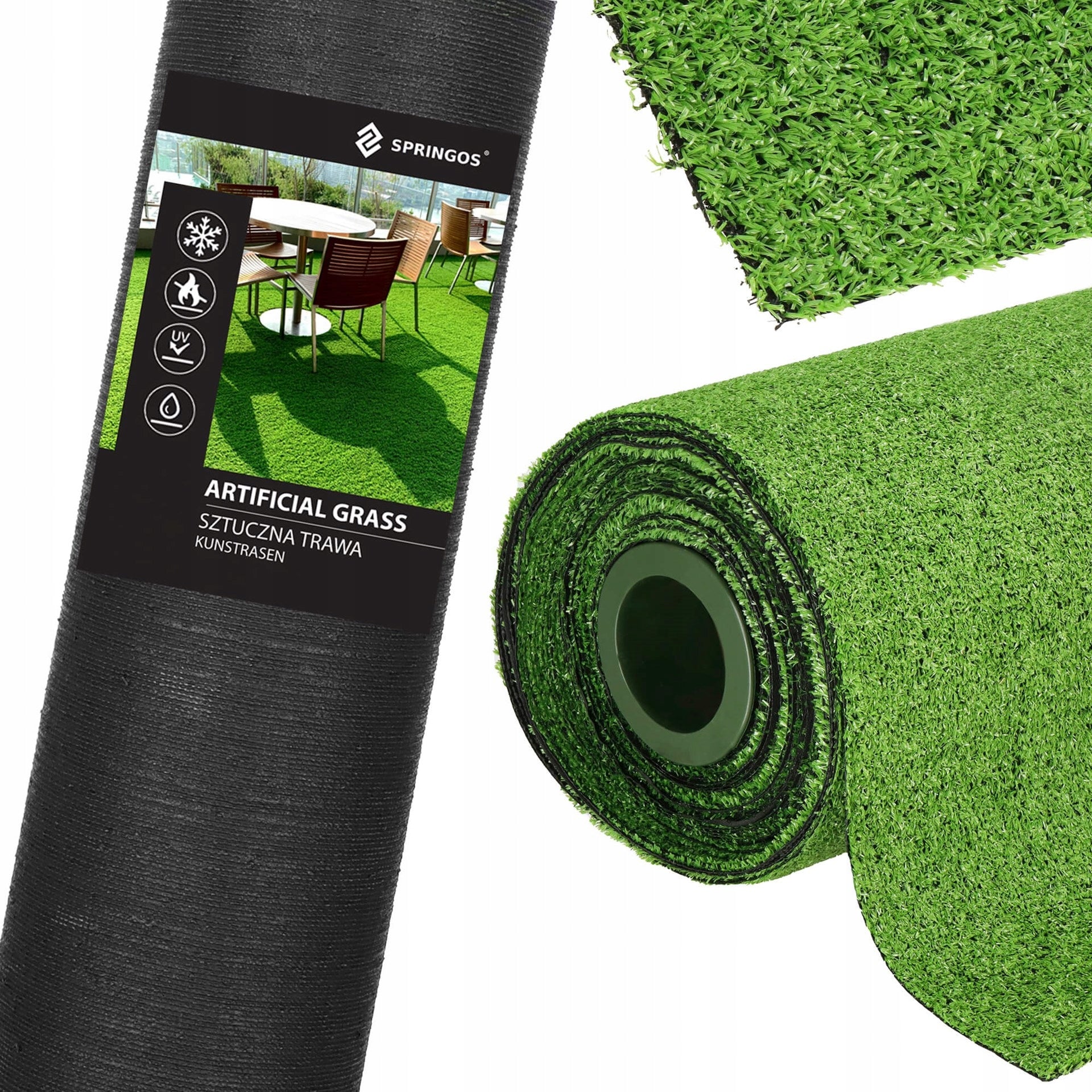 ARTIFICIAL GRASS 7mm GREEN ROLL CARPET 4m x 1mb. BALCONY TERRACE GARDEN Color green