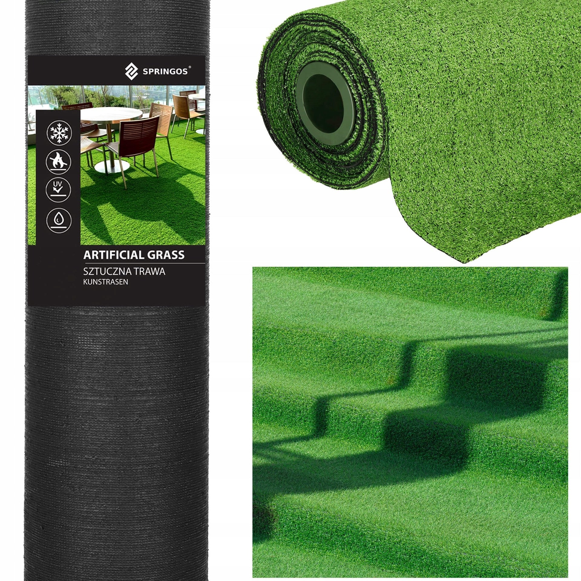 ARTIFICIAL GRASS 7mm GREEN ROLL CARPET 4m x 1mb. BALCONY TERRACE GARDEN