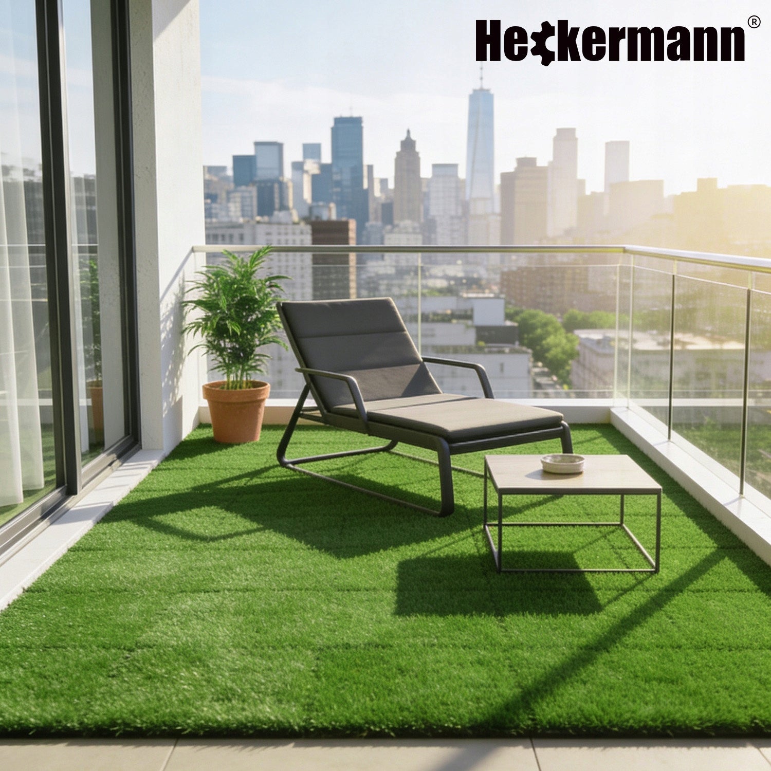 ARTIFICIAL GRASS CARPET GREEN FOR BALCONY FOR GARDEN TERRACE 9pcs 30x30cm Number of m² offered 0.81 m²