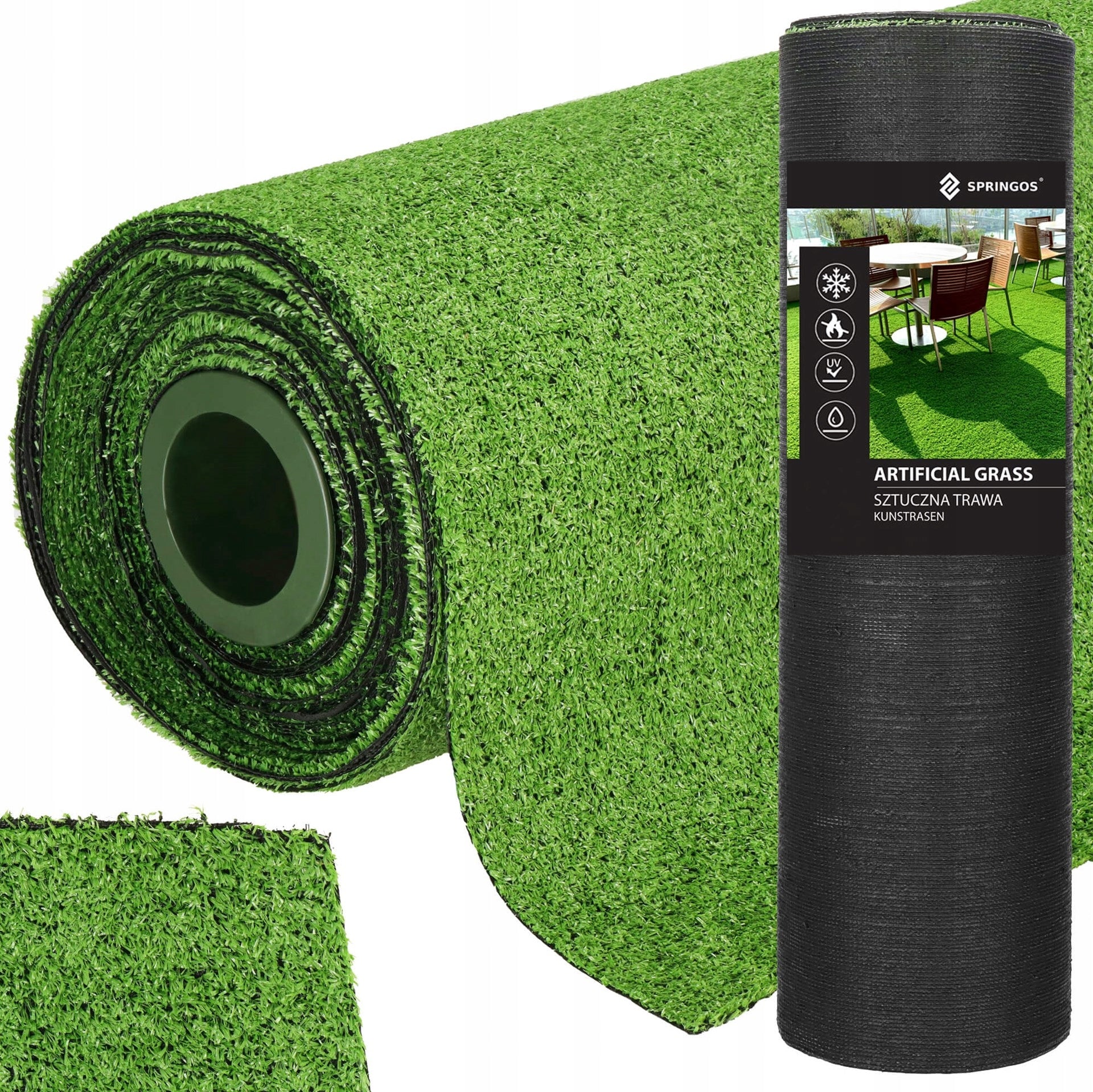 ARTIFICIAL GRASS GREEN 7mm DENSE CARPETING FOR TERRACE BALCONY PITCH 3m x 1mb