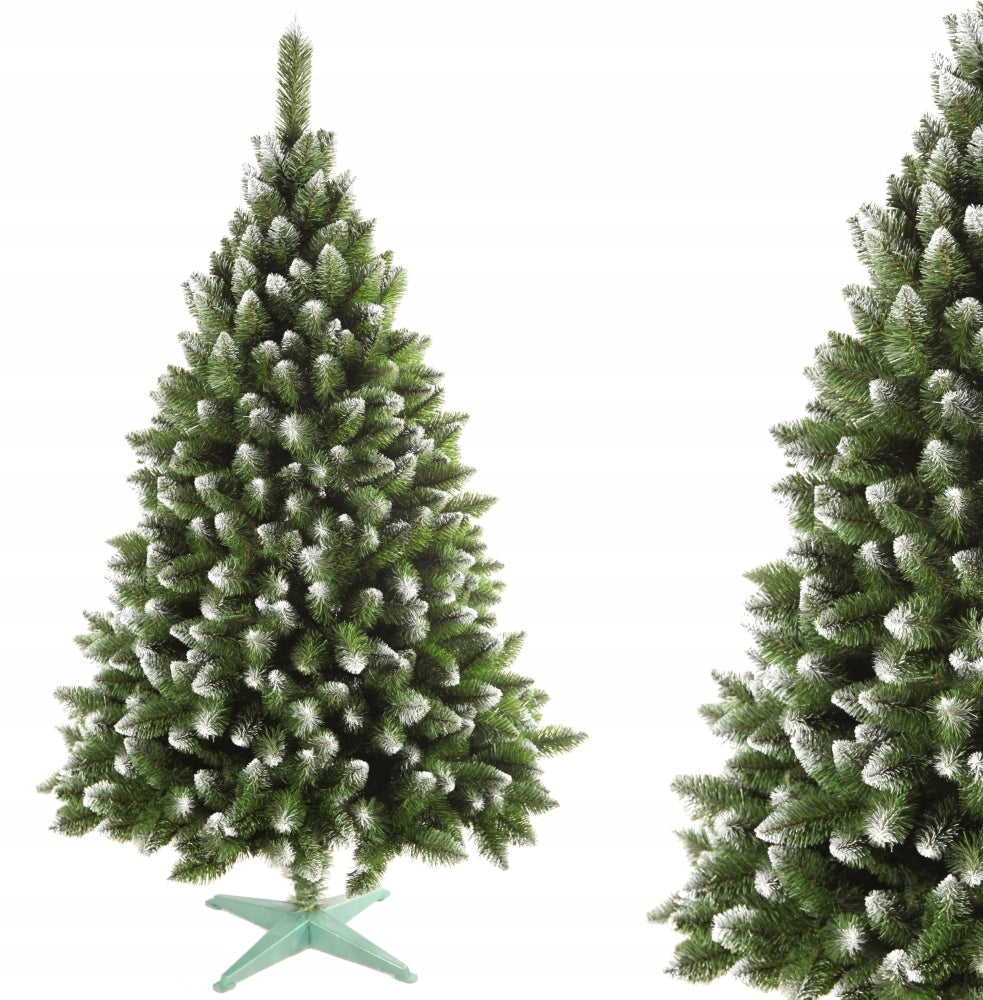 ARTIFICIAL GREEN FIR TREE WITH WHITE ENDS 180 cm DENSE + STAND
