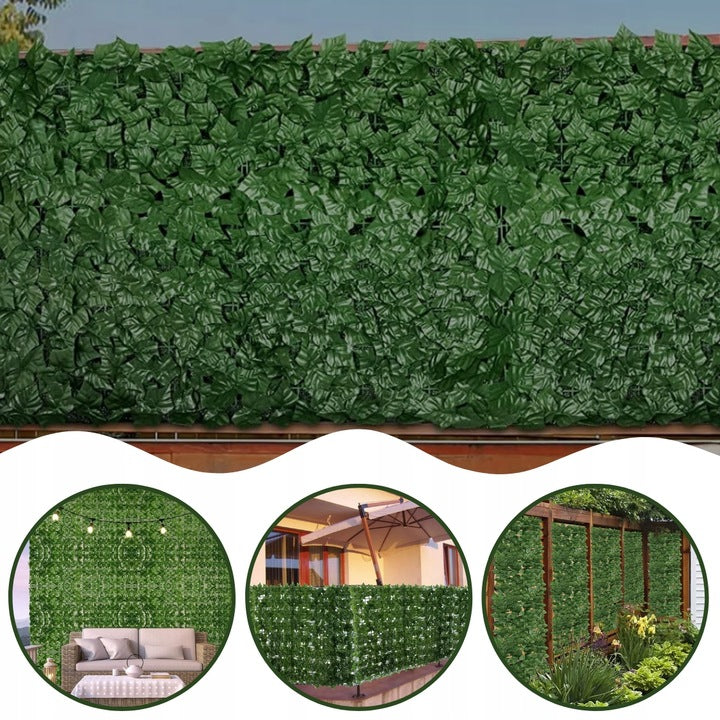 ARTIFICIAL HEDGE IVY 1,5x3m GREEN WALL BALCONY COVER MESH BANDS
