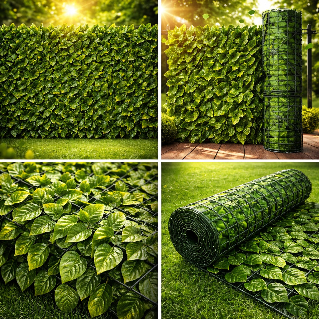 ARTIFICIAL HEDGE IVY for fence balcony wall 3x1m Masking Mesh Manufacturer code SZTUCZNY ŻYWOPŁOT BLUSZCZ BALKON OSŁONA MATA