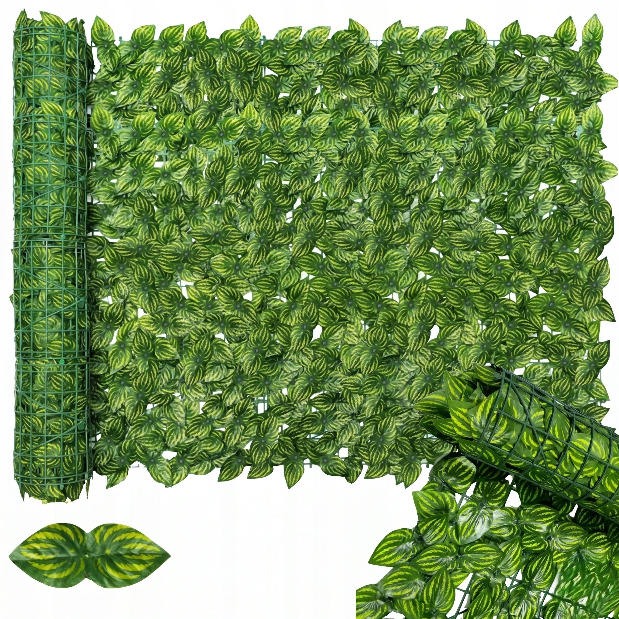 ARTIFICIAL HEDGE IVY for fence balcony wall 5 m x 50 cm mesh