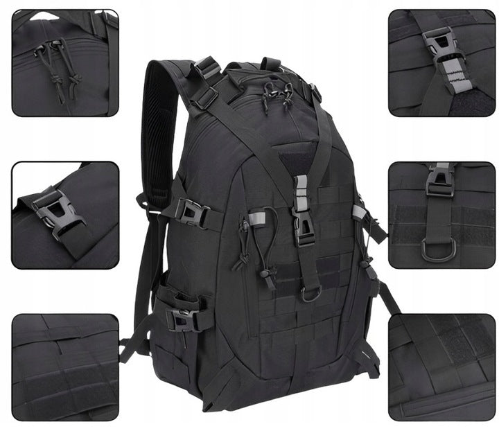ASSAULT MILITARY HIKING BACKPACK MILITARY TACTICAL SURVIVAL BLACK 35L Color black