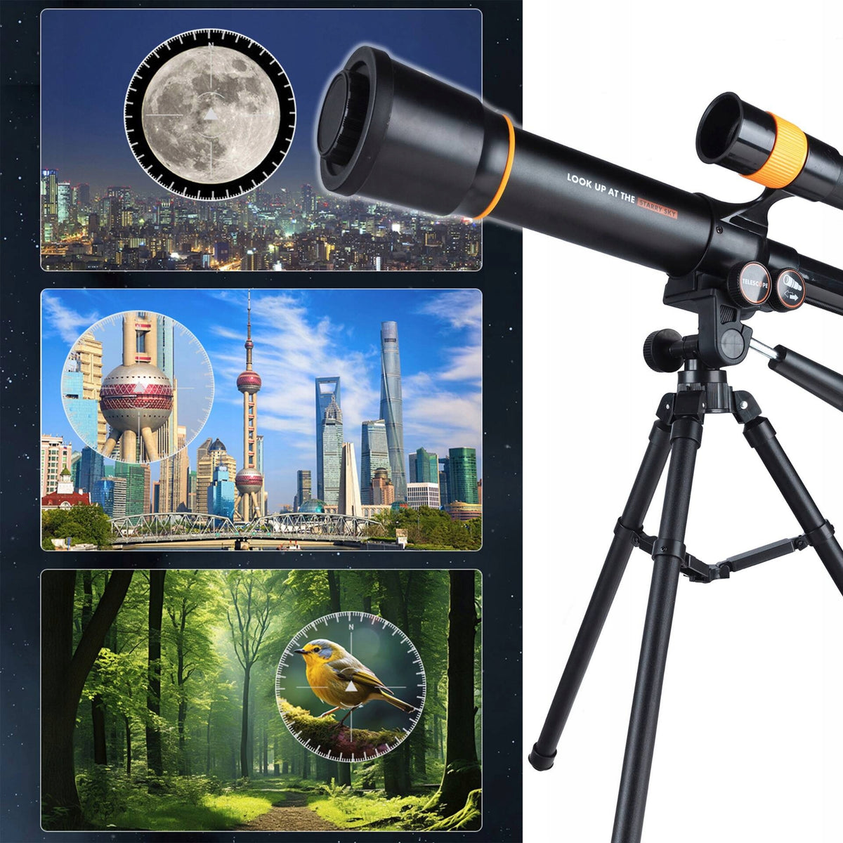 ASTRONOMICAL TELESCOPE EDUCATIONAL SCIENTIFIC TELESCOPE TRIPOD FOR CHILDREN Packaging status original