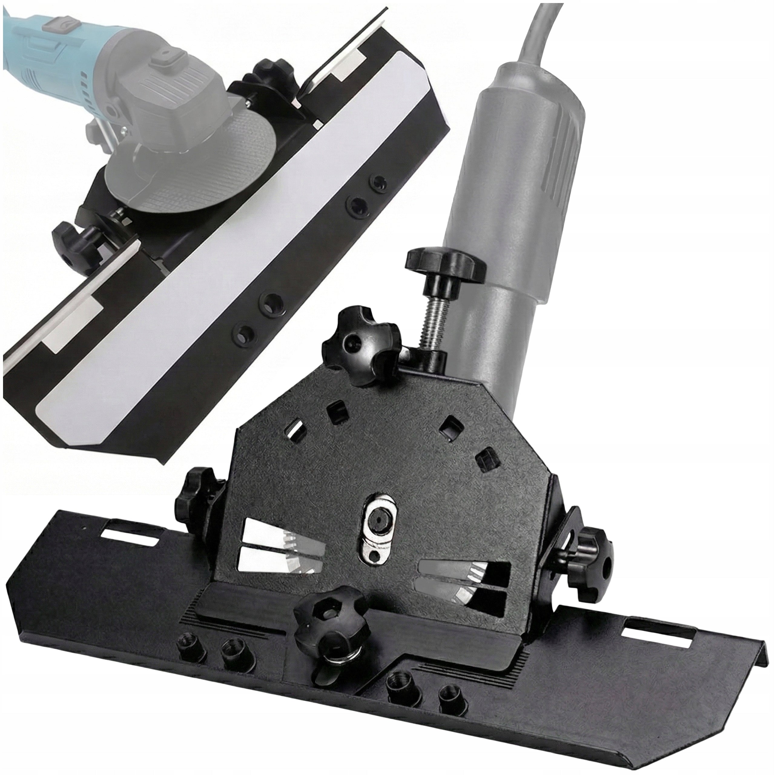 ATTACHMENT FOR ANGLE GRINDER 125 FOR CUTTING GLAZE TILES AT AN ANGLE OF 45°
