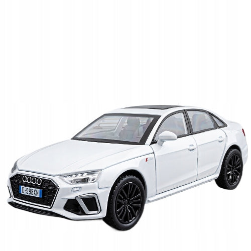 AUDI A4 METAL CAR MODEL 1:32 SOUND LIGHT GIFT WHITE