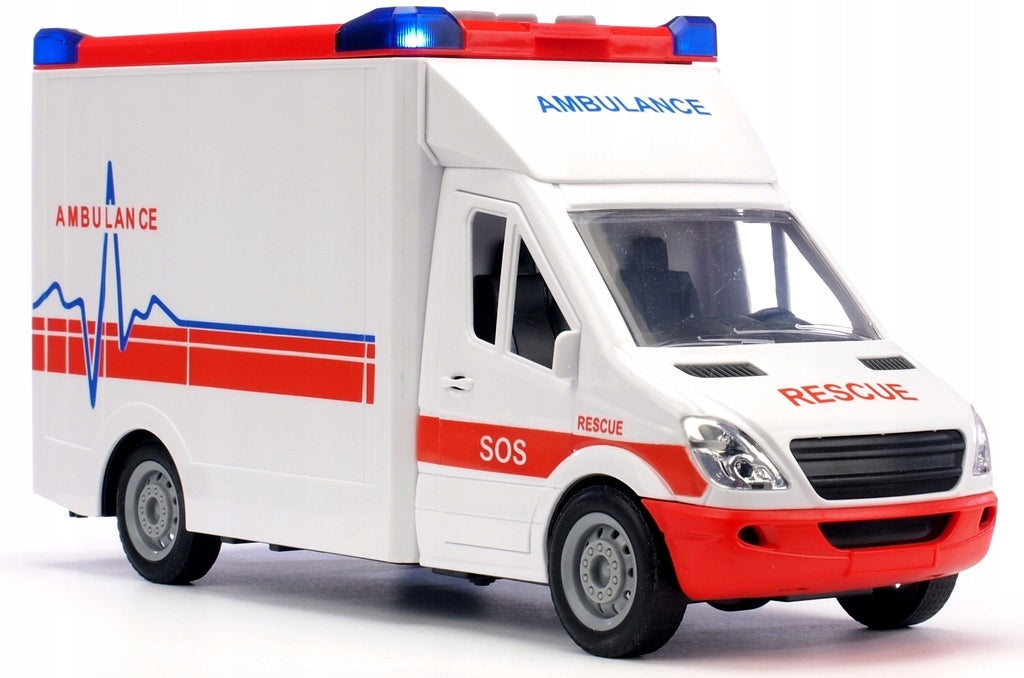 AUTO AMBULANCE DRIVE LIGHT SOUND FIGURINE FREEBIE Packaging status original