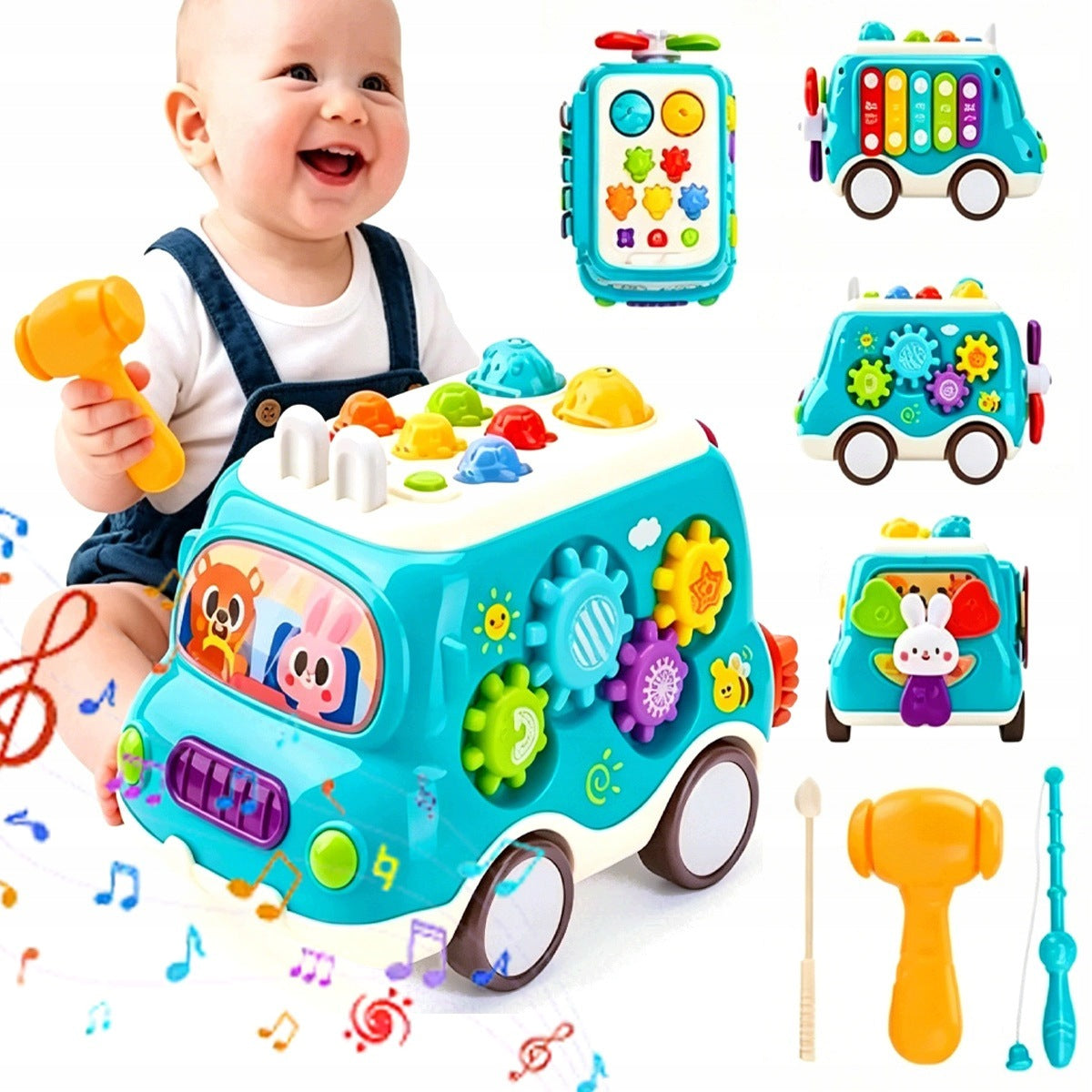 AUTO EDUCATIONAL INTERACTIVE MUSIC BUS SOUND CYMBALS FOR CHILDREN