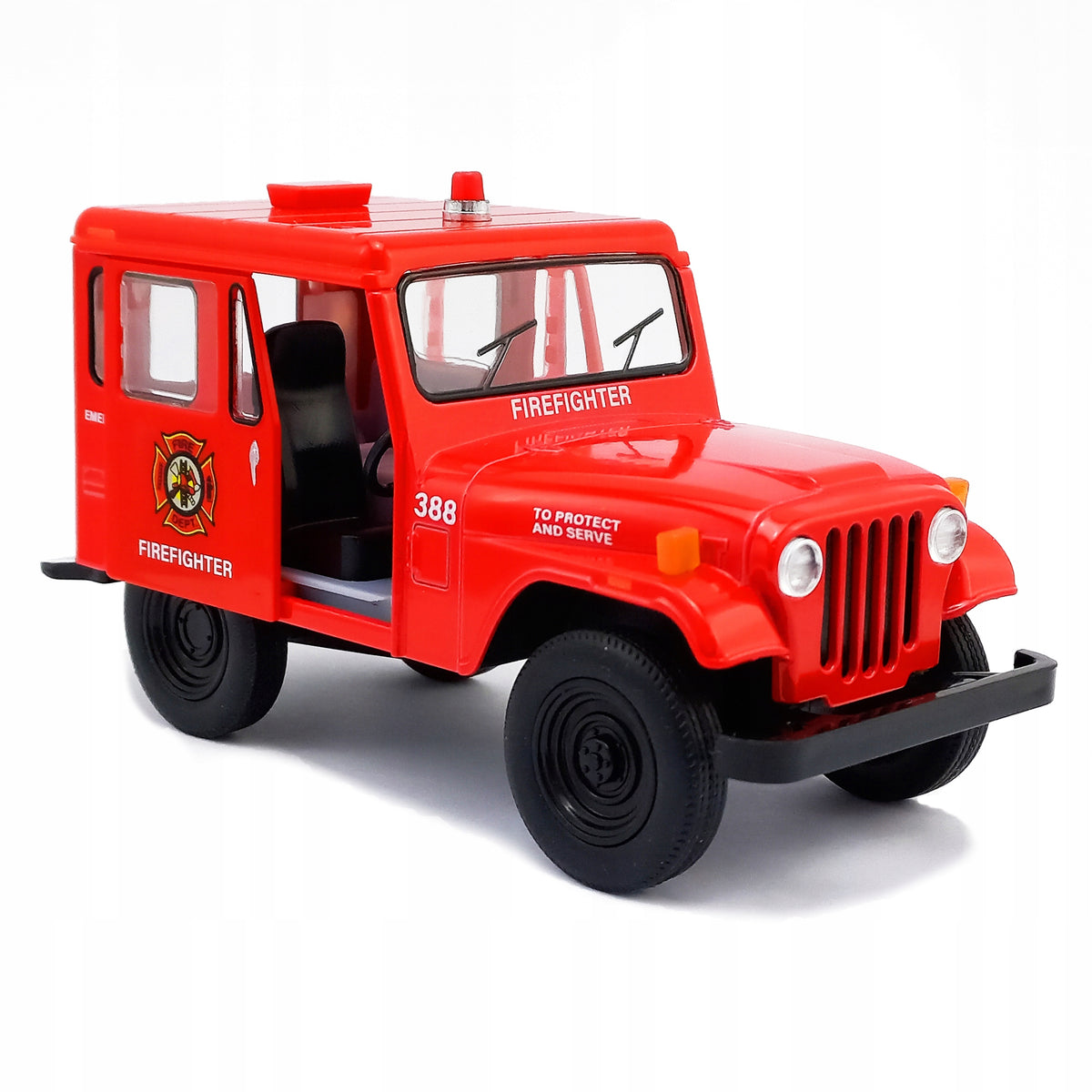 AUTO METAL JEEP DJ-5B 1971 FIRE BRIGADE CAR MODEL KINSMART 1 26 Color red