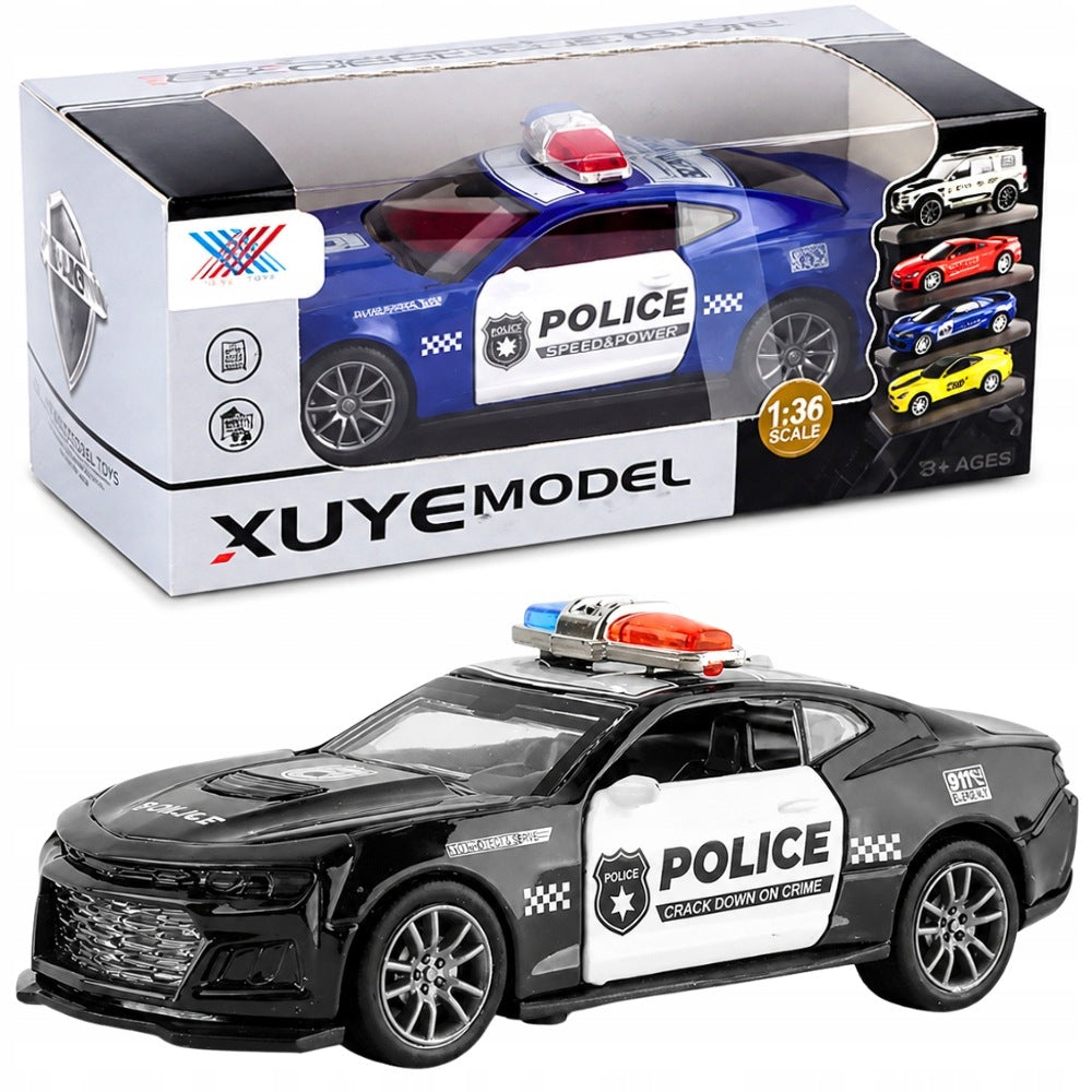 AUTO METAL POLICE CAR RESORAK OPENING DOORS 12CM