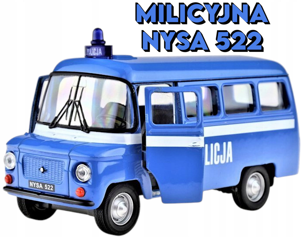 AUTO POLICE METAL CAR FSO NYSA 522 MILITIA LEGEND PRL WELLY 1:34 Packaging status original