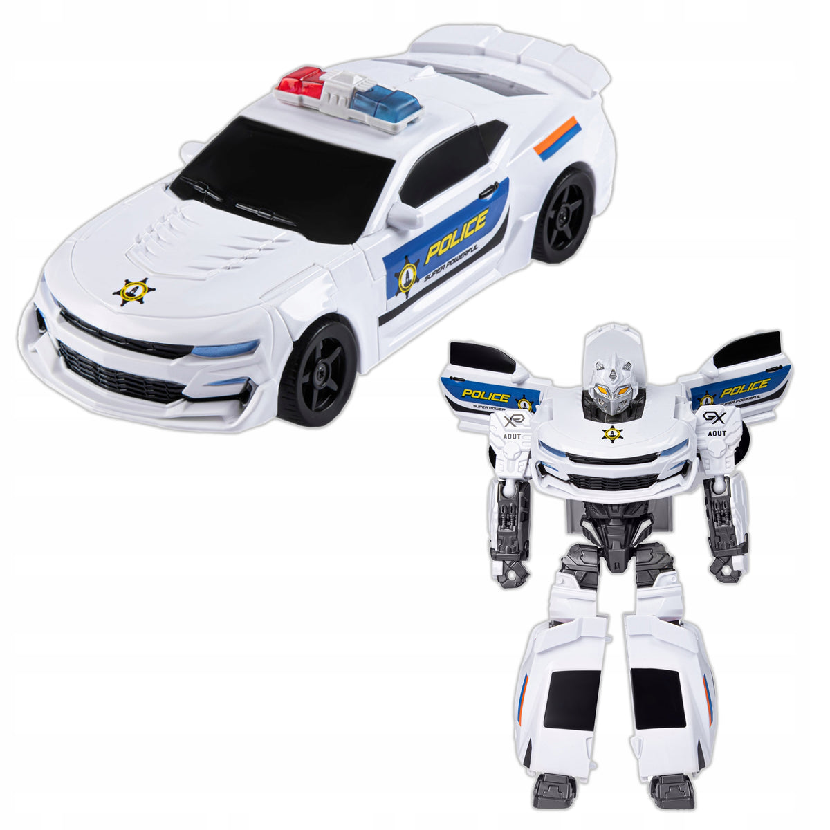 AUTO POLICE ROBOT 2IN1 CONSTRUCTION KIT TRANSFORMATION MODE POLICE CAR