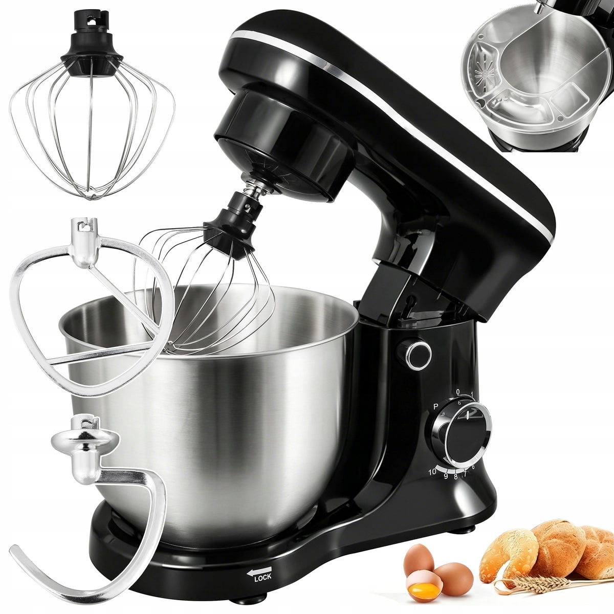 AUTOMATIC 6IN1 FOOD PROCESSOR PLANETARY MIXER WITH BOWL MYCHEF 1500W 5,2L Packaging status original