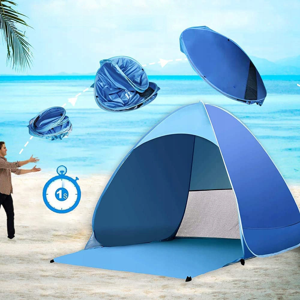 AUTOMATIC BEACH TENT FOR BEACH SELF-FOLDING 165x150x110 CM Color blue