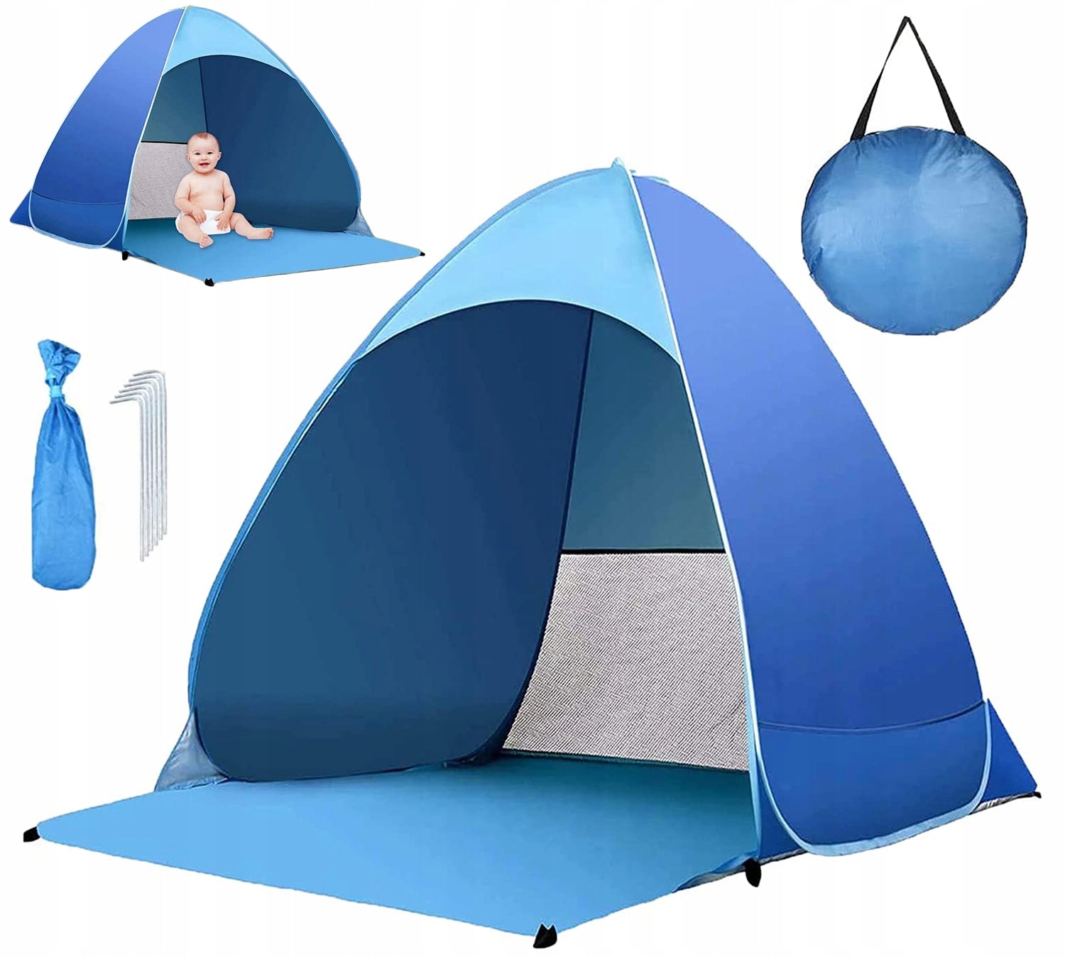 AUTOMATIC BEACH TENT FOR BEACH SELF-FOLDING 165x150x110 CM