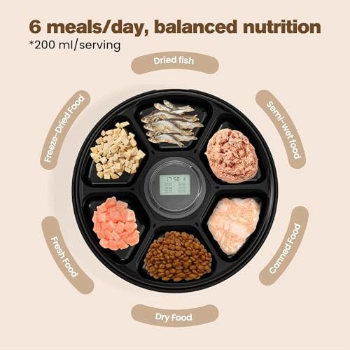 AUTOMATIC CAT AND DOG FOOD FEEDER WITH TIMER 6 MEALS Packaging status original
