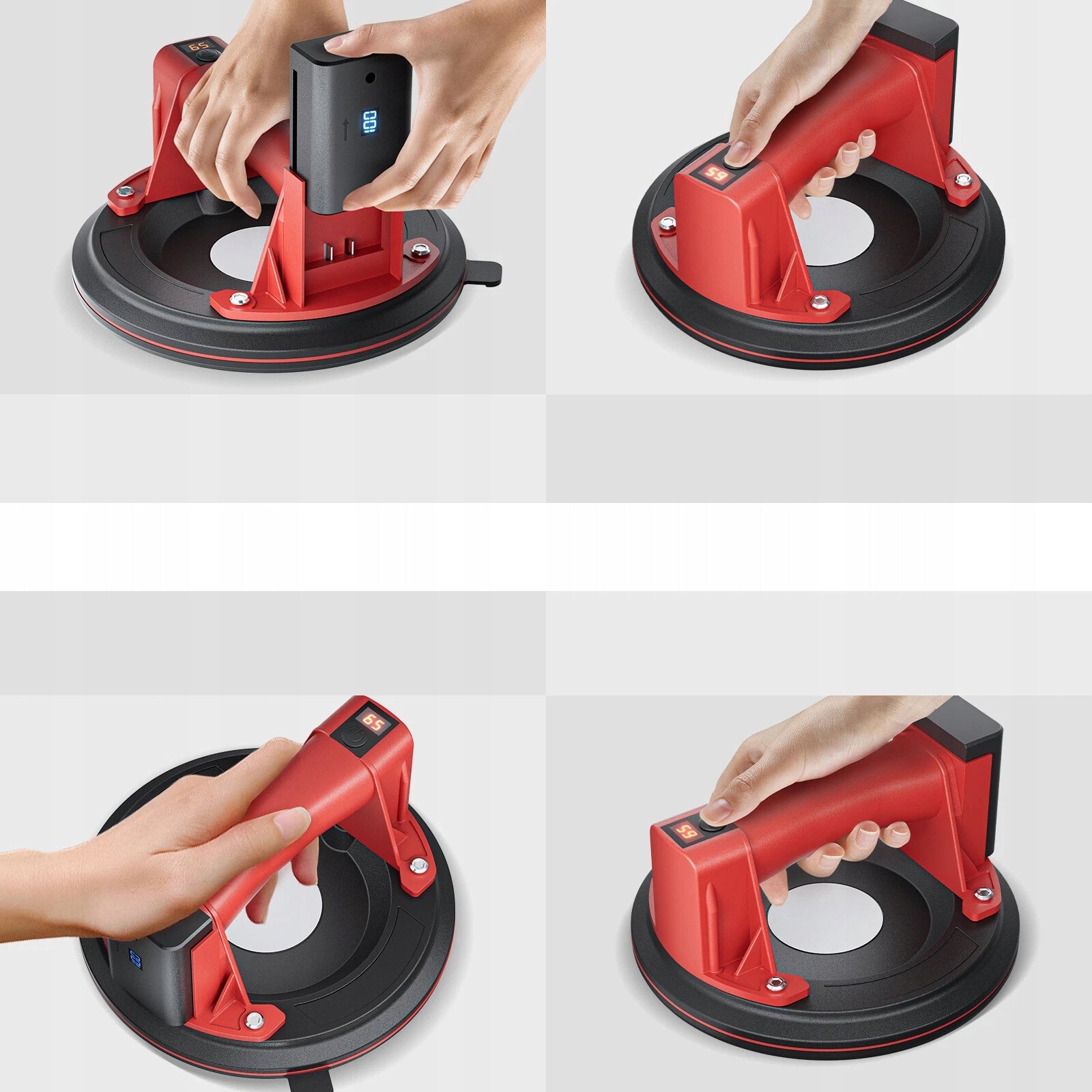 AUTOMATIC CORDLESS ELECTRIC VACUUM SUCTION CUP with LCD 2xAKU Series 6903479822903