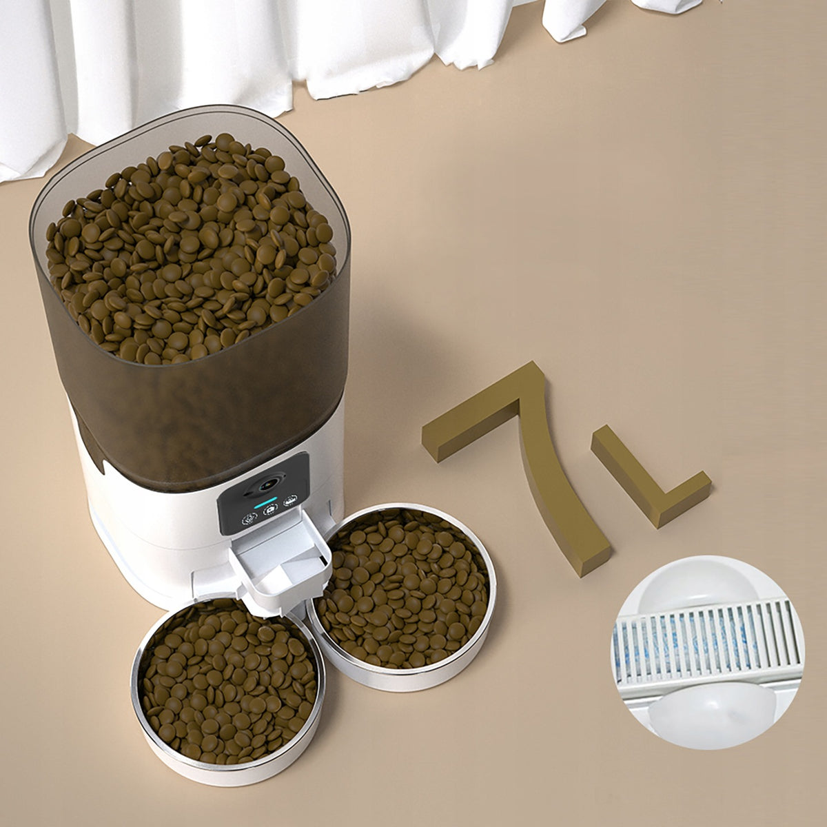AUTOMATIC DUAL CAT FOOD DISPENSER 7L WITH HD1080p Wi-Fi CAMERA Manufacturer code Automaty do karmienia kotów i psów
