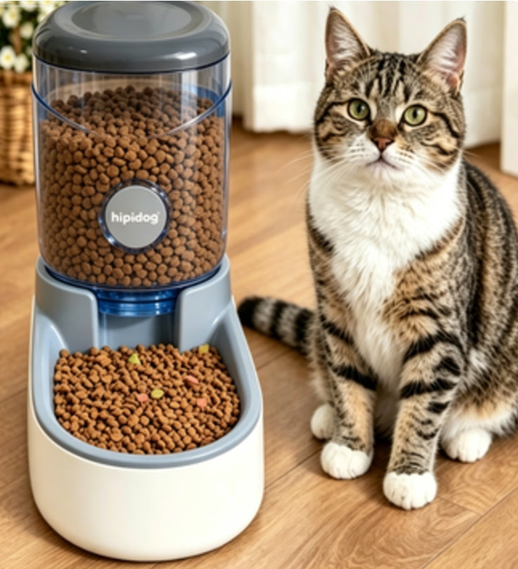AUTOMATIC FOOD DISPENSER FEEDER CAT DOG BOWL 4L GREY Packaging status original