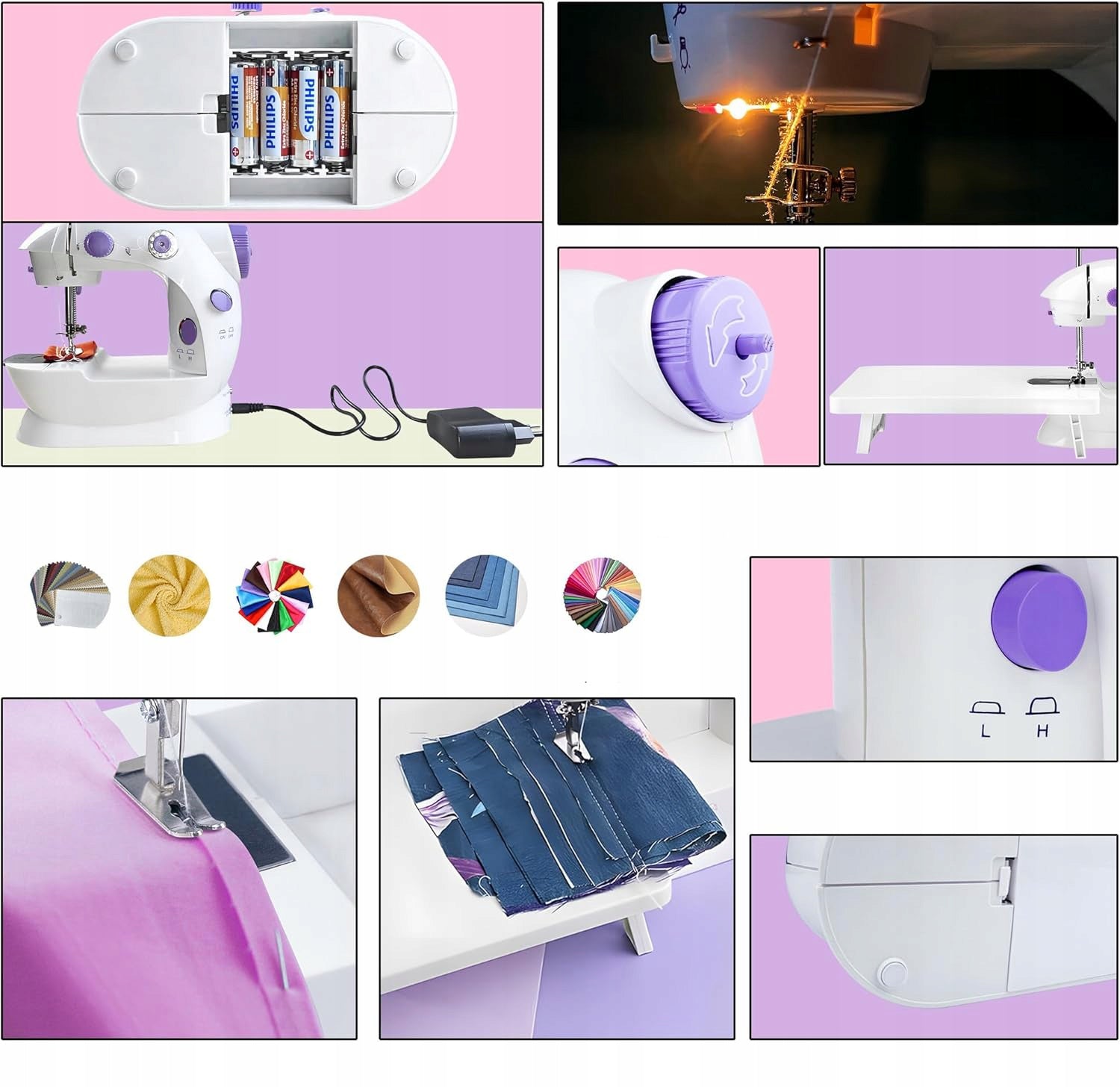 AUTOMATIC MINI ELECTRIC SEWING MACHINE, WITH FOOT PEDAL AND LED Brand no brand