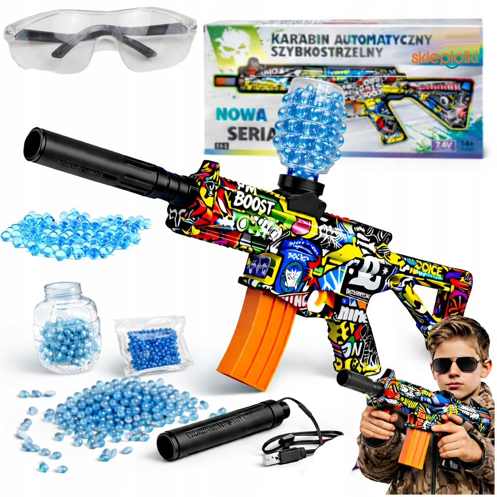 AUTOMATIC QUICK-FIRE RIFLE FOR WATER GEL BALLS GUN SET
