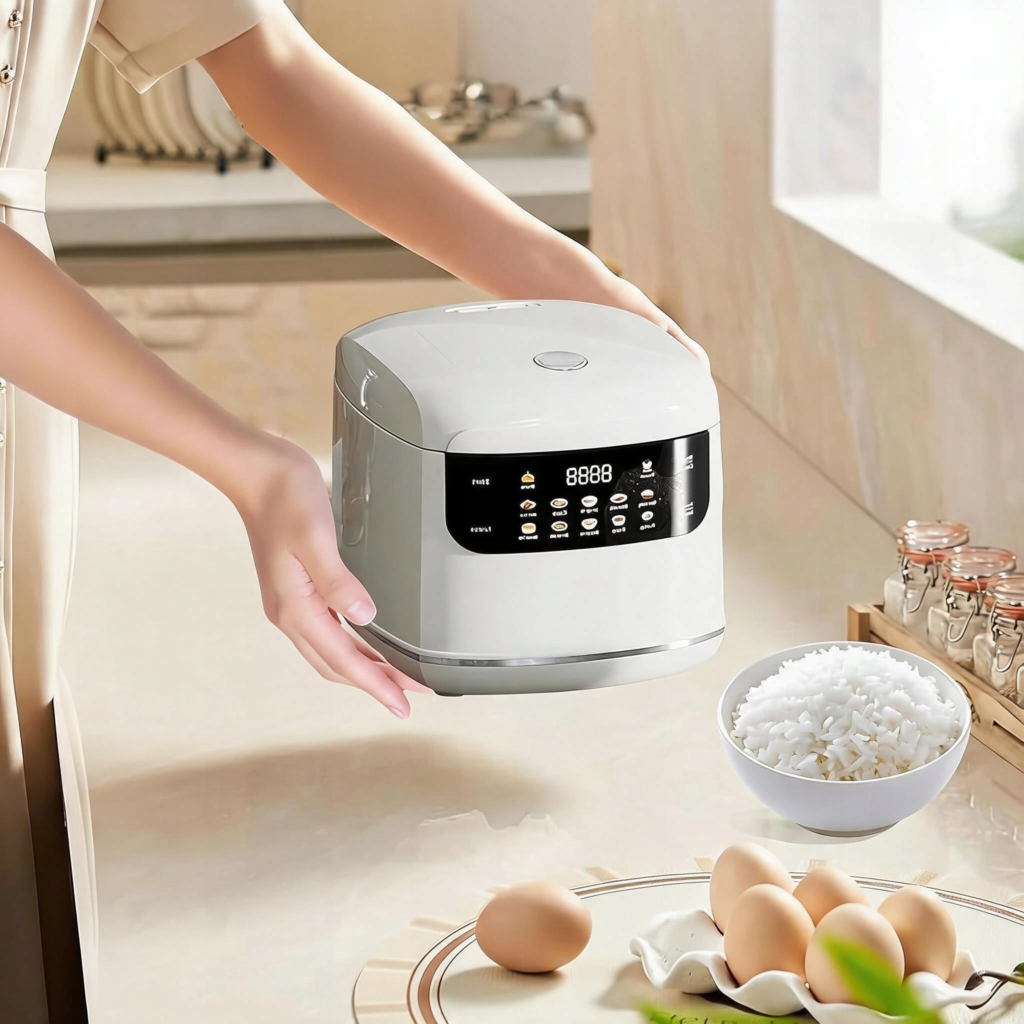 AUTOMATIC RICE COOKER 2L 400W 10 MODES 24h WITH STEAMER AND HEATING Manufacturer code 645749211449