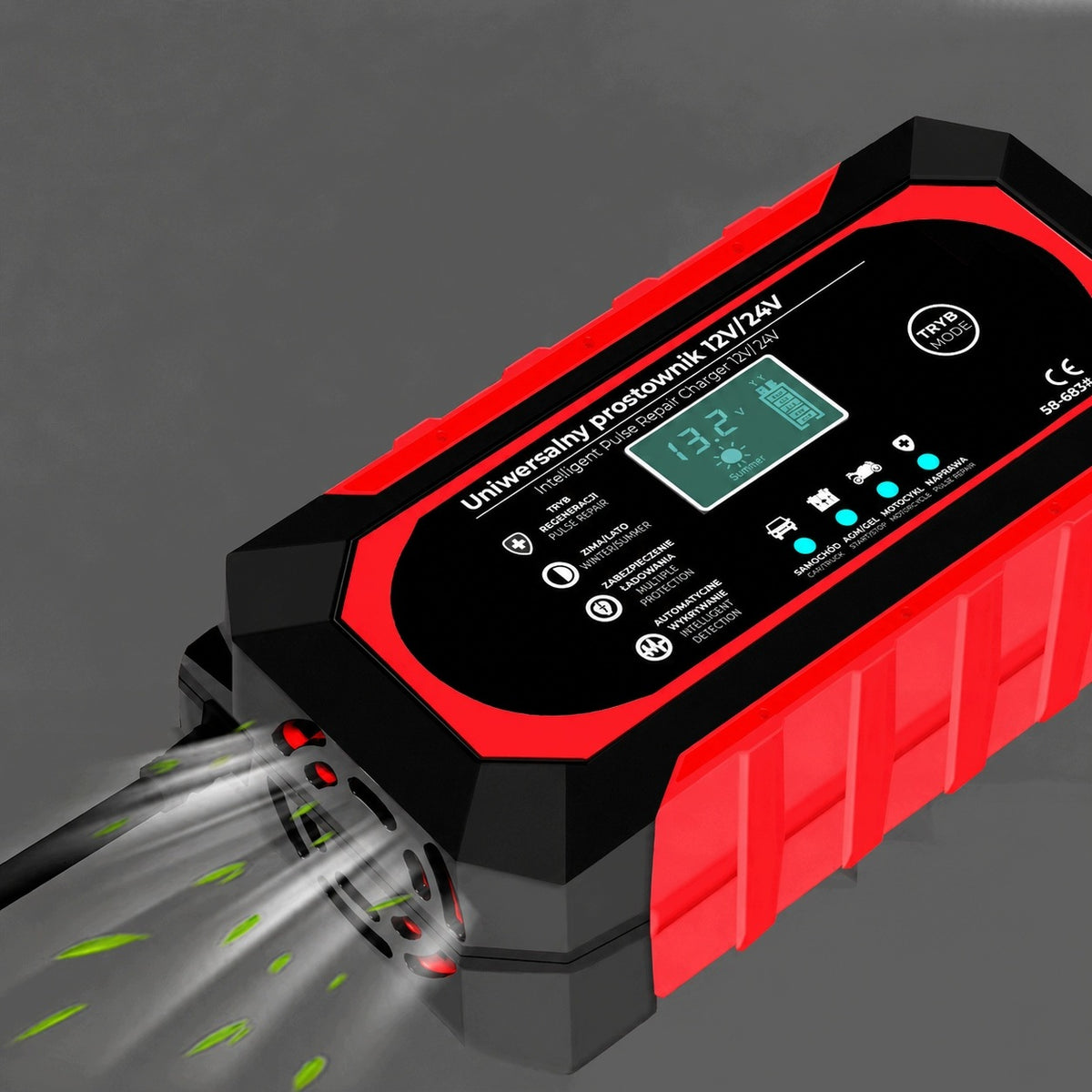 AUTOMATIC SMART RECTIFIER BATTERY CHARGER LCD 24V 12V 8A Manufacturer's catalog number PROSTOWNIK LCD 24V 12V 8A