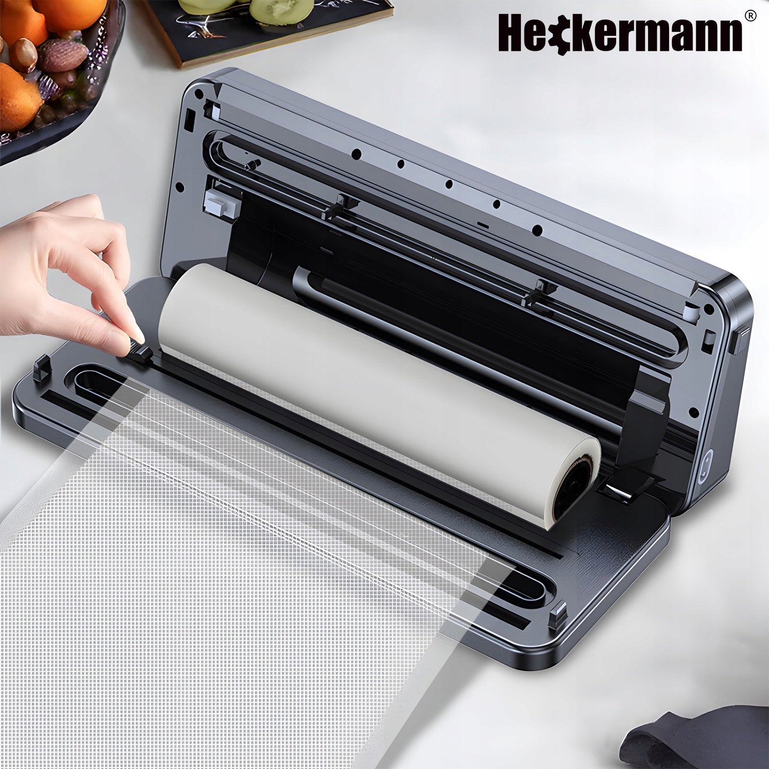 AUTOMATIC VACUUM SEALER FOR FOOD PACKAGING 0,6KPA 130W + FOILS Model 3600 Czarna