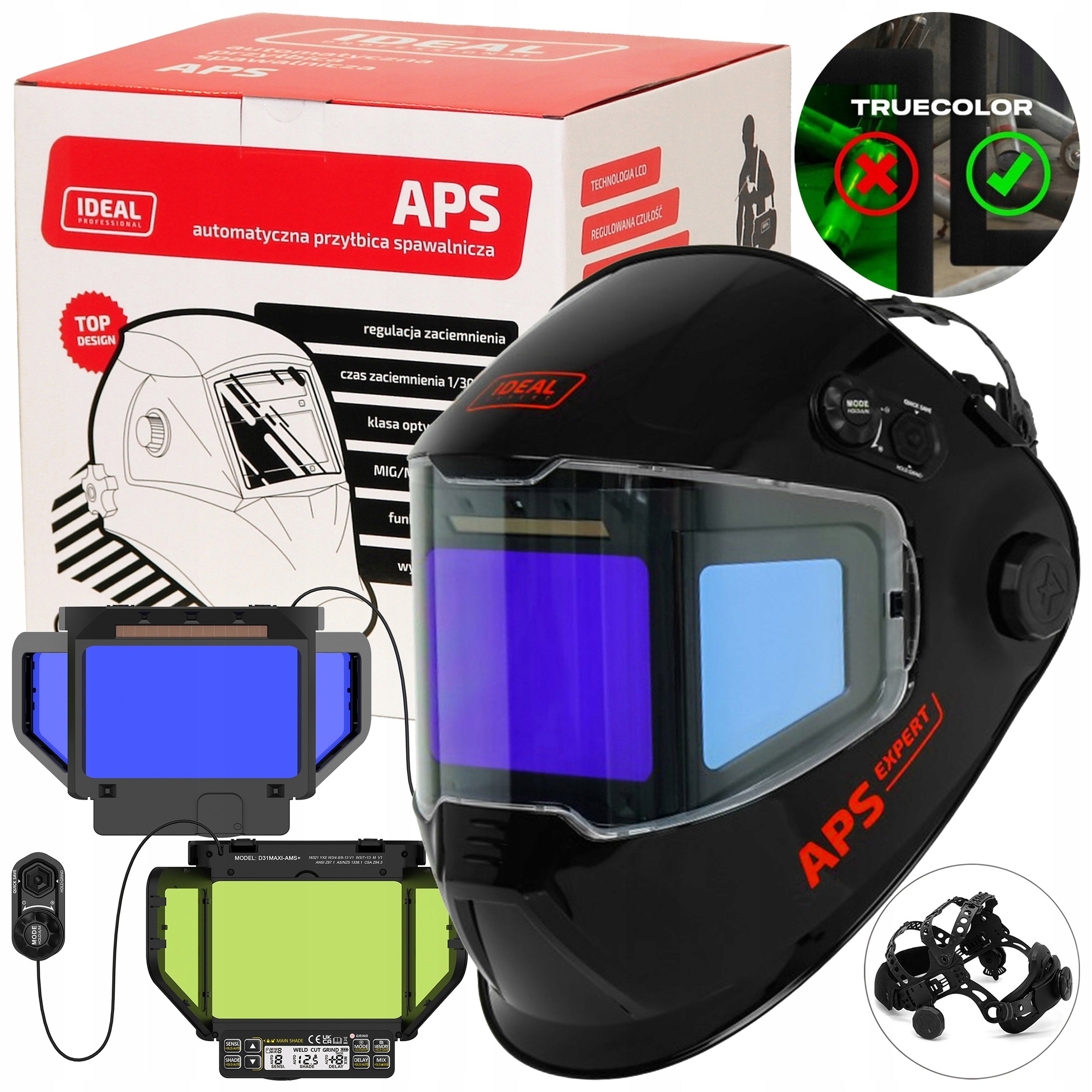 AUTOMATIC VISOR IDEAL APS EXPERT D31 PANORAMIC BLACK 1/1/1/1 LCD