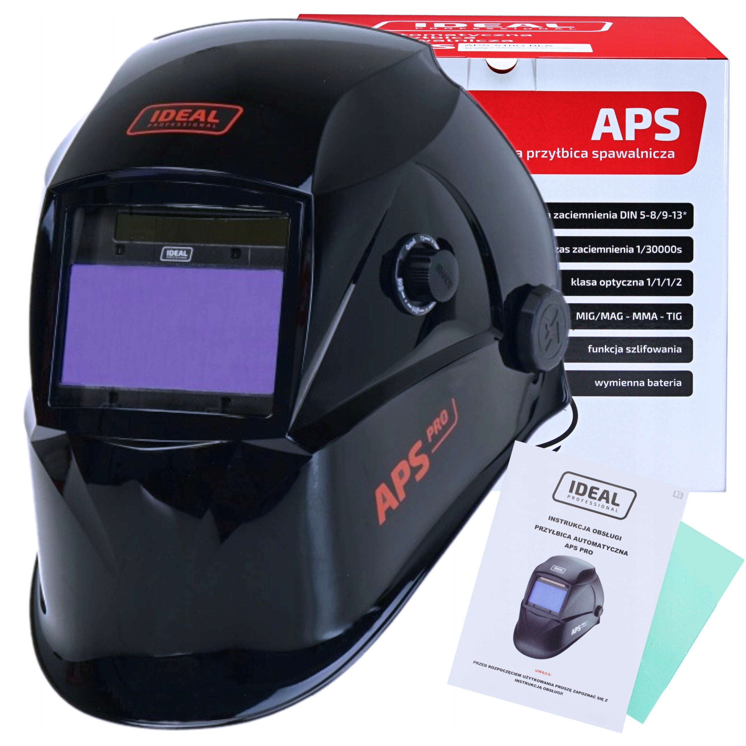 AUTOMATIC WELDING VISOR APS-718 PRO BLACK TRUE COLOR IDEAL