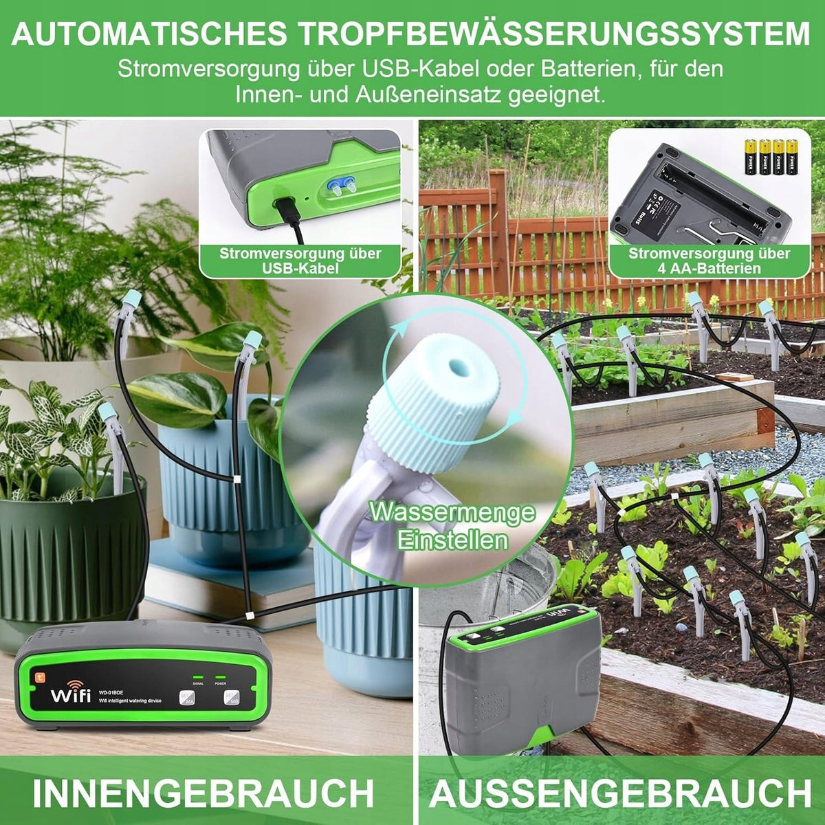 AUTOMATIC WIFI IRRIGATION SYSTEM WITH DOUBLE PUMP FOR GARDEN