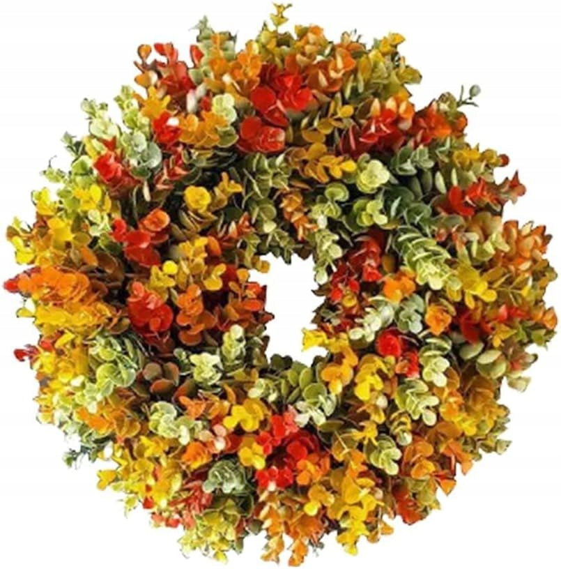 AUTUMN DECORATION DOOR WREATH WITH LEAVES AND PUMPKINS 45 CM HOLIDAY