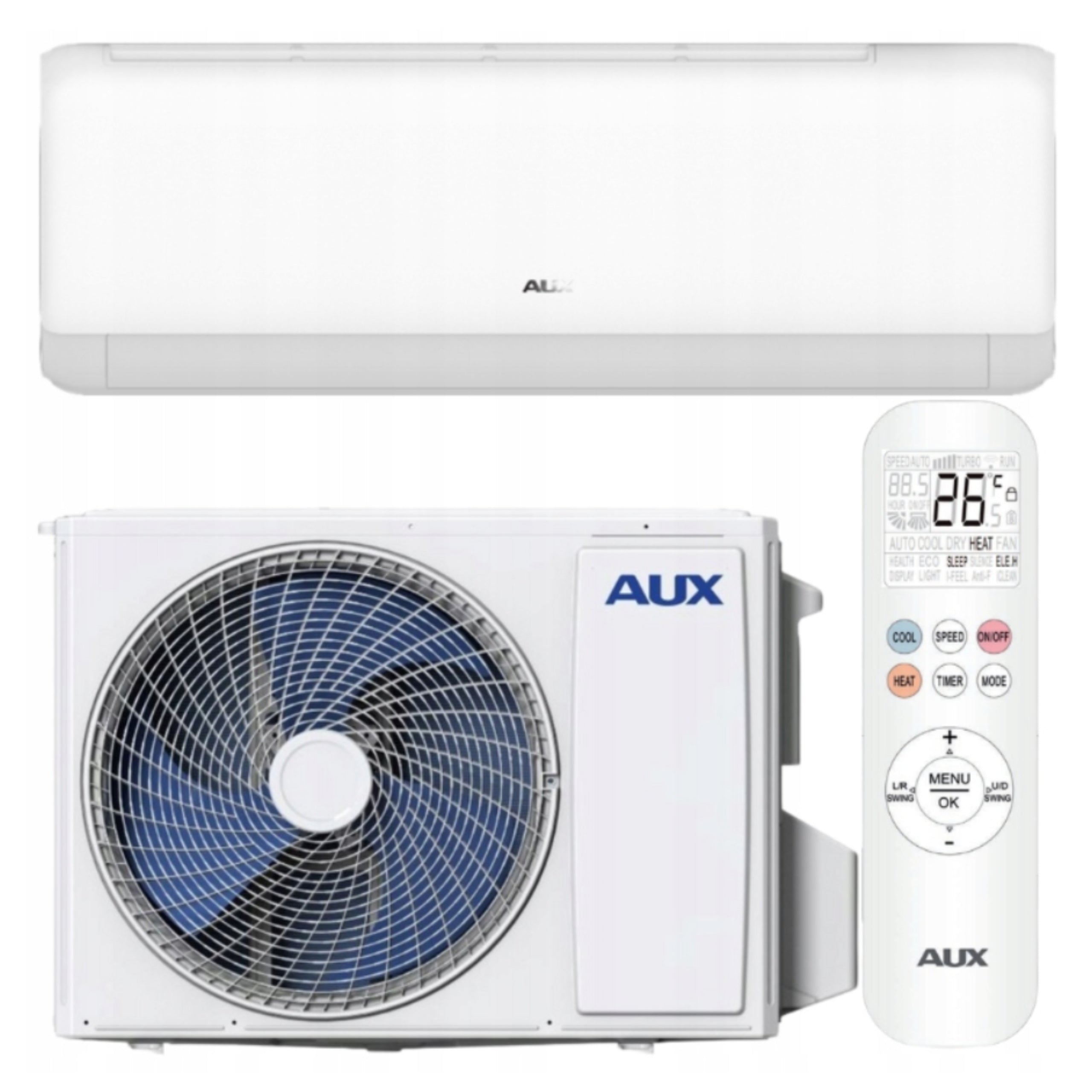 AUX Q-Smart Plus 5,3kW WiFI Wall Mounted Air Conditioner HEATING FUNCTION FOR HOME Manufacturer code AUX-18Q2C