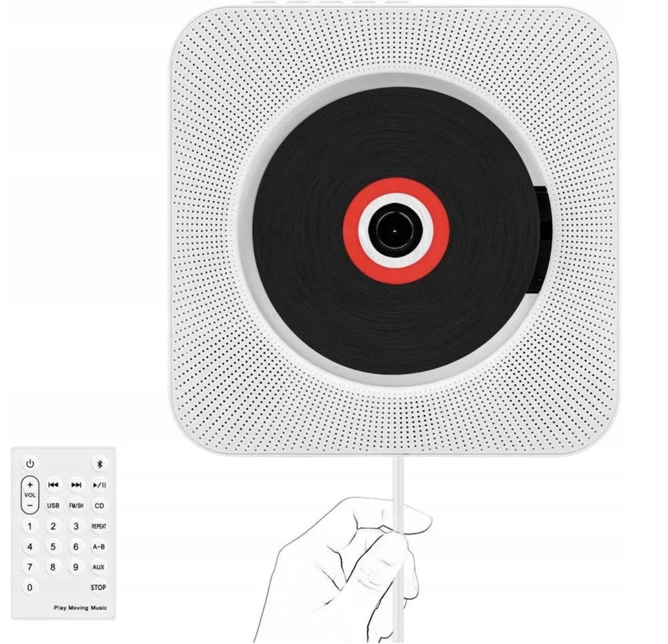AUX Radio USB FM White MP3 Player Portable CD Bluetooth Speaker