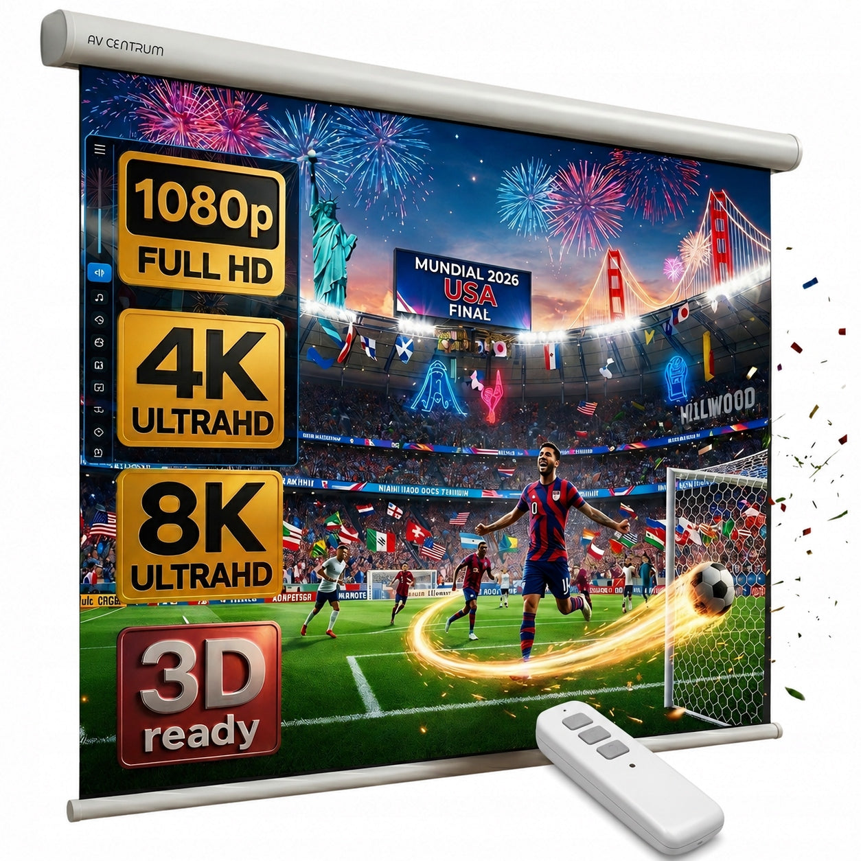 AVC-E240 120" 240x180 AVCENTRUM ELECTRIC WALL PROJECTION SCREEN Manufacturer code AVC-E240