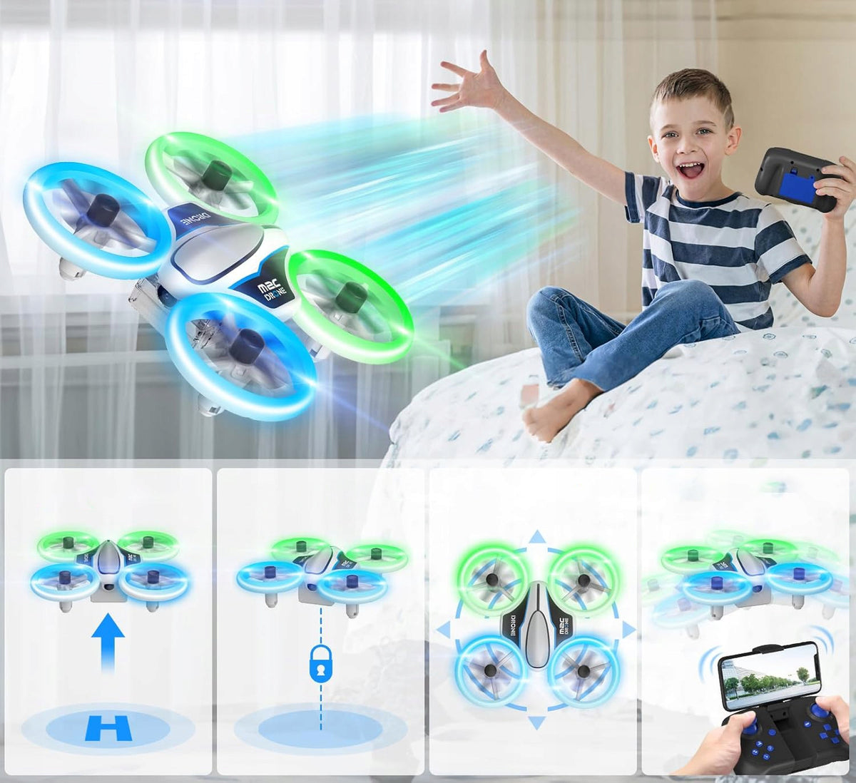 AVIALOGIC MINI DRONE WITH HD CAMERA 720P 3D FLIP 3 BATTERIES LED STUNTS Manufacturer code 978222