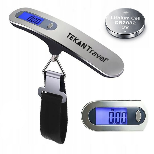 AVIATION LUGGAGE SCALE TRAVEL POCKET LCD 50kg + BATTERY