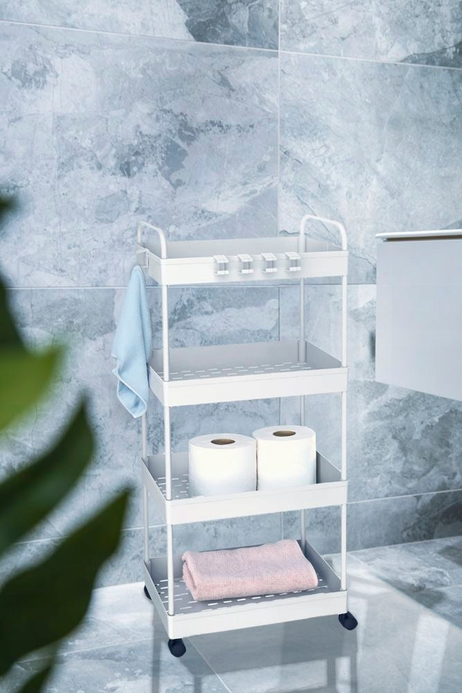 AWD BATHROOM RACK WITH WHEELS BINDER WHITE 1976 Packaging status original
