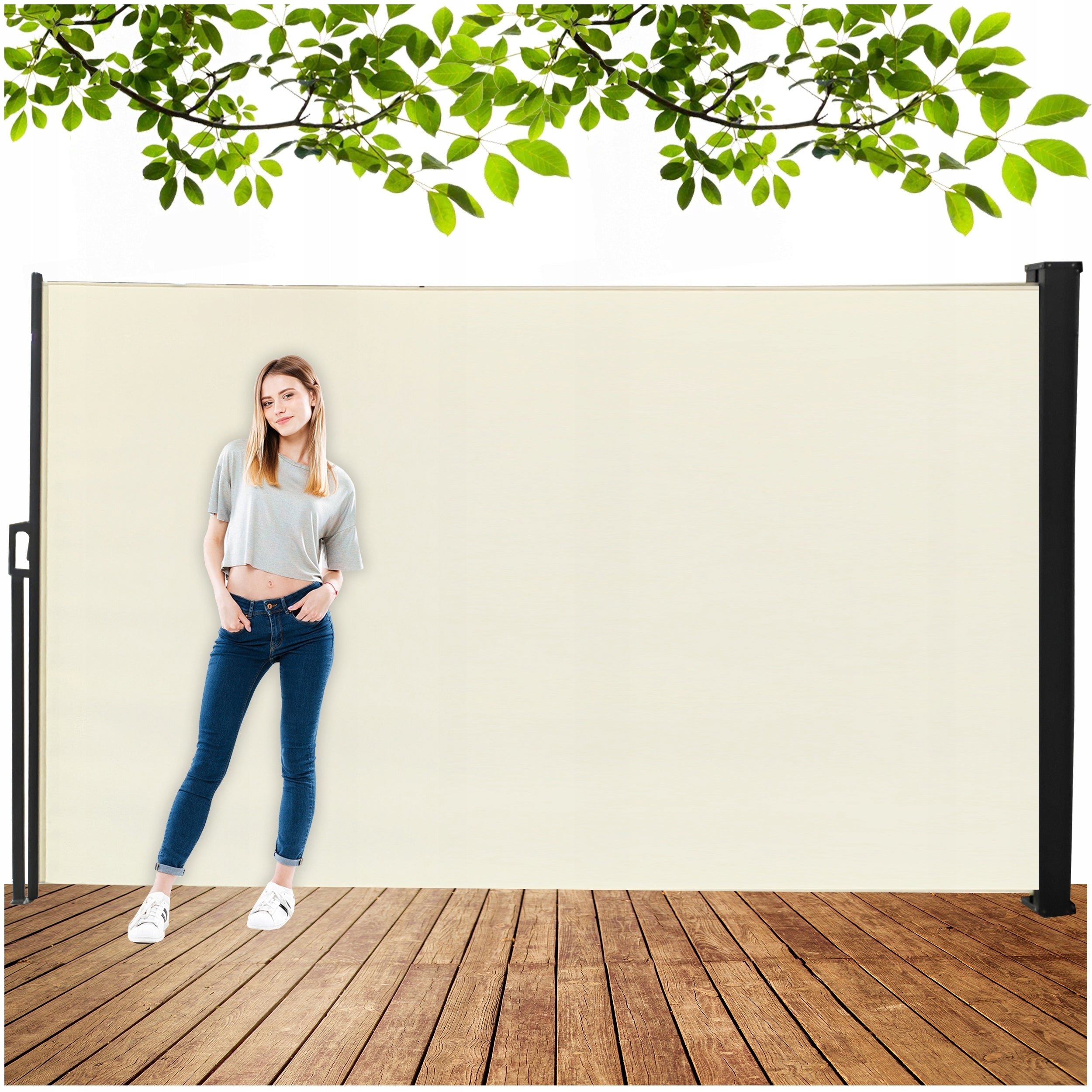 AWNING TERRACE BLIND SIDE COVER SCREEN FOR TERRACE BALCONY GAZEBO 350cm