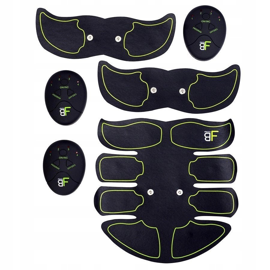 Abdominal Muscle Electrostimulator Massager + Interchangeable Gel Stickers 4 Pack Packaging status original